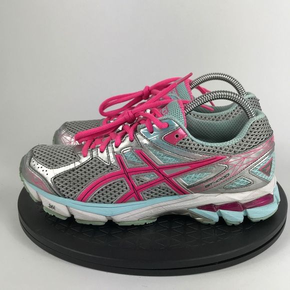 Asics GT-1000 3 Silver/Pink Athletic Running Shoes T4K8N Women’s Size 7.5 - Picture 8 of 12